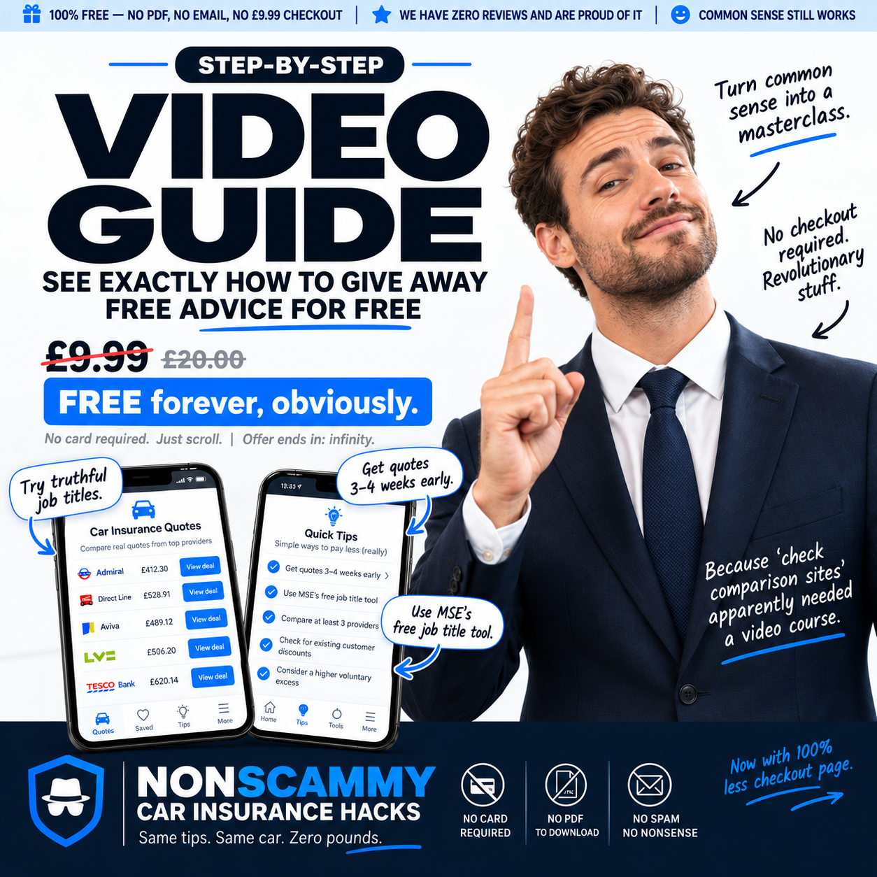 A suspiciously serious video walkthrough thumbnail